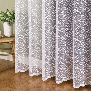 Záclona biela žakárová metrážová celoplošný vzor výška 250 cm
