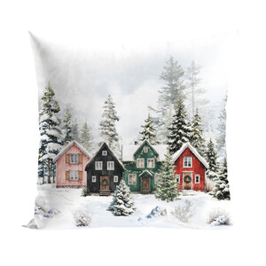 SNEHOVÉ ÚDOLIE vianočná dekoračná obliečka na vankúš VELVET 45x45 cm