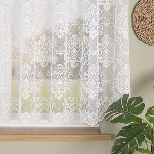 Záclona biela žakárová metrážová celoplošný vzor výška 160 cm