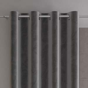 Hotový luxusný záves zamatový s krúžkami 140*250 cm tmavosivá