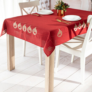 Vianočný obrus vyšívaný zlatou niťou 140*220 cm