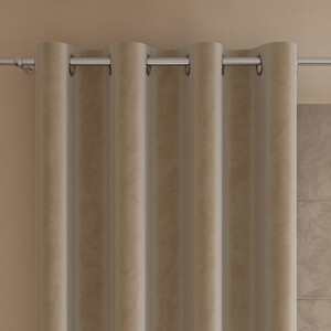 Hotový záves ZAMAT s krúžkami 140x250 cm farba tmavo béžová