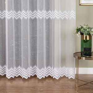 Vyšívaná biela záclona výška 285 cm