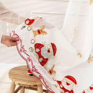 Vyšívaná vianočná záclona metrážová výška 280 cm