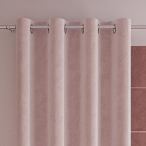 Hotový záves zamatový s krúžkami 140*250 cm farba svetloružová