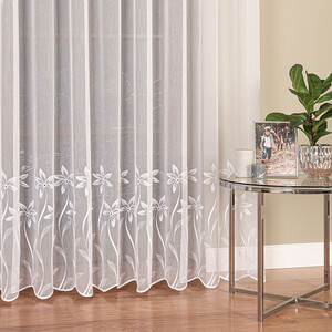 Vyšívaná biela záclona výška 280 cm