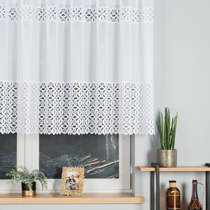 Záclona biela žakárová metrážová výška 120 cm