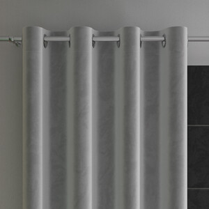 Hotový luxusný záves zamatový s krúžkami 140*250 cm svetlosivý