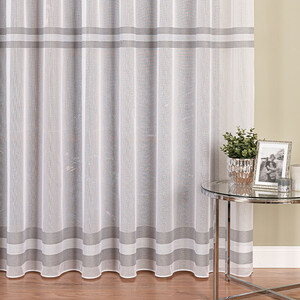Elegantná záclona so striebornými pásikmi výška 250 cm s lankom dole