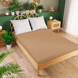 PREMIUM Jersey napínacia plachta farba svetlohnedá 120x200 cm 