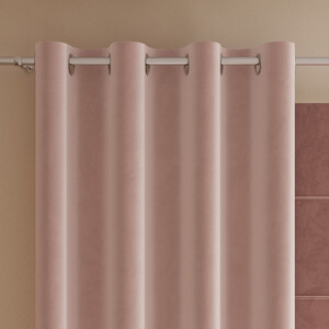 Hotový záves ZAMAT s krúžkami 140x250 cm farba pudrová