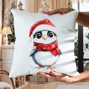 Vianočná obliečka TUČNIAK na vankúš 40x40 cm 