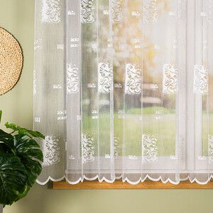 Záclona biela žakárová metrážová celoplošný vzor výška 160 cm