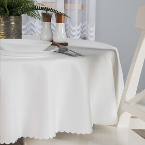 Krémový okrúhly vodeodolný obrus 160 cm 